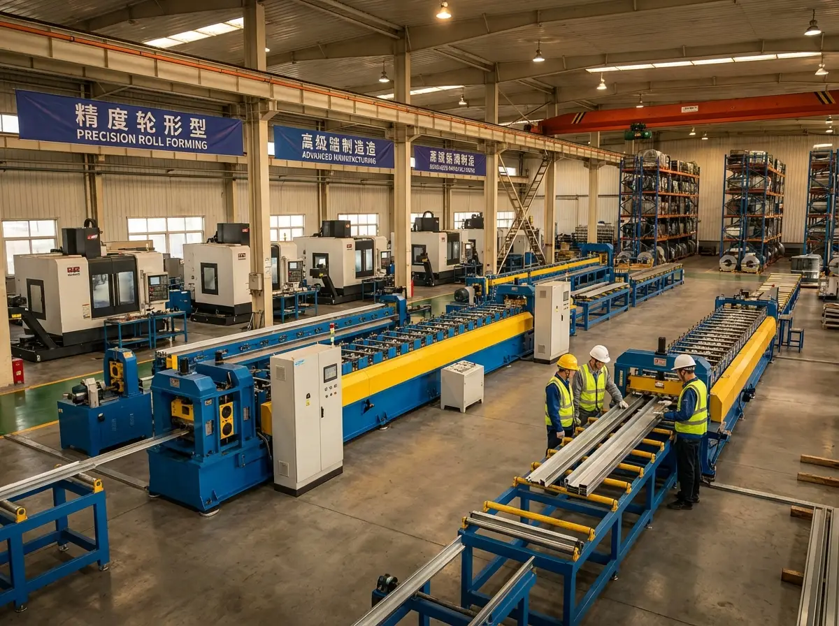 Çin'de CNC işleme, haddeleme kalıplama ve fabrika üretim kapasitesini sergileyen soğuk şekillendirme makinesi üreticisi.